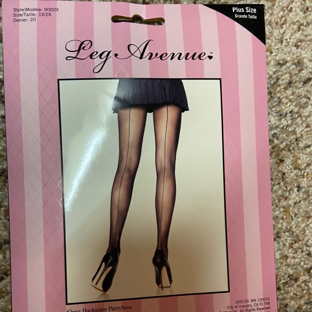New in box plus size back seam tights